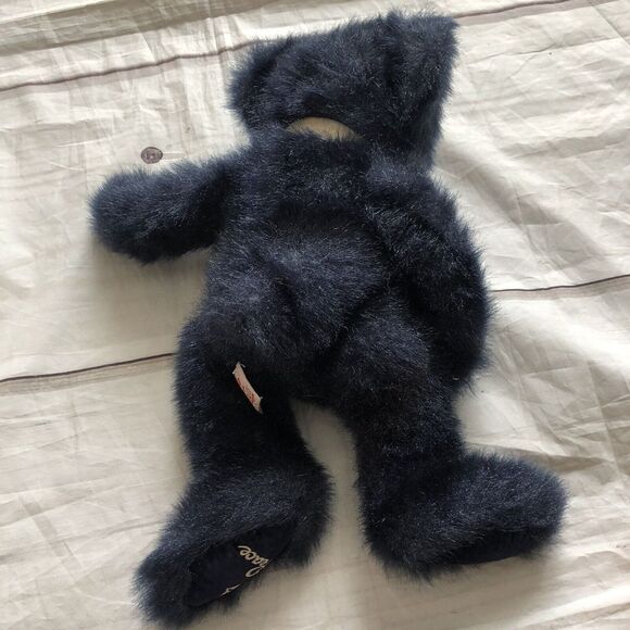 Russ Berrie Teddy Bear Dark Sapphire Blue Alleluia Peace Washable #4888 14" - Picture 4 of 8